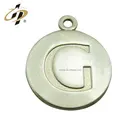 Hot sell custom logo zinc alloy silver alphabet metal charms