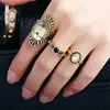 New Design Large Ethnic Style Antique Gold Plated Cooper Finger Ring For Women