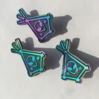 Wholesales custom iridescent plating rainbow metal enamel lapel pin for new year gift