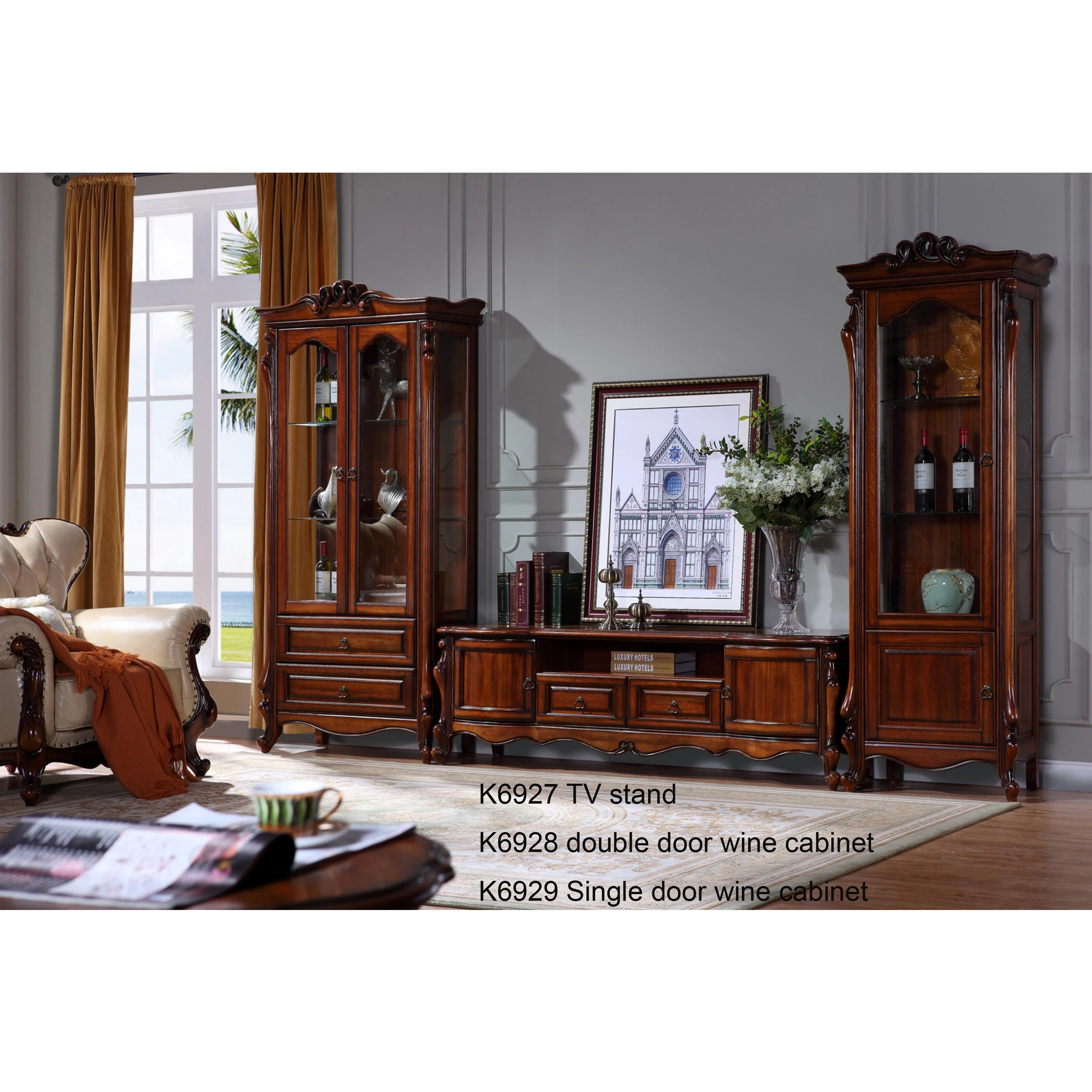 K6927 Antique 2m Living Room Brown Solid Wood Tv Unit Tv Stand Display Decorated Floor Cabinet American Villa Furniture Buy South American Wood Furniture 2m Brown Solid Wood Tv Stand Antique Classic Floor