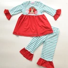 Boutique toddler girl's clothing set custom wholesale high quality baby girls ruffle outfit