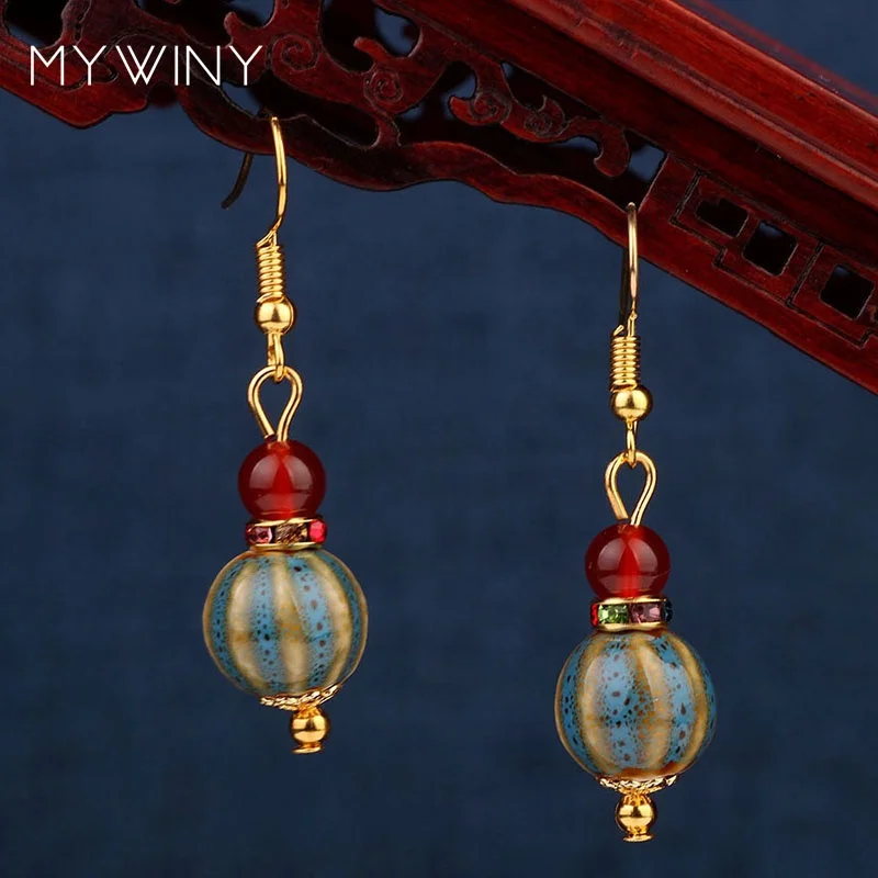 New 14K gold plated exotic earrings brand handmade vintage drop earrings,Old fashion ceramics dangle earrings
New 14K gold plated exotic earrings brand handmade vintage drop earrings,Old fashion ceramics dangle earrings