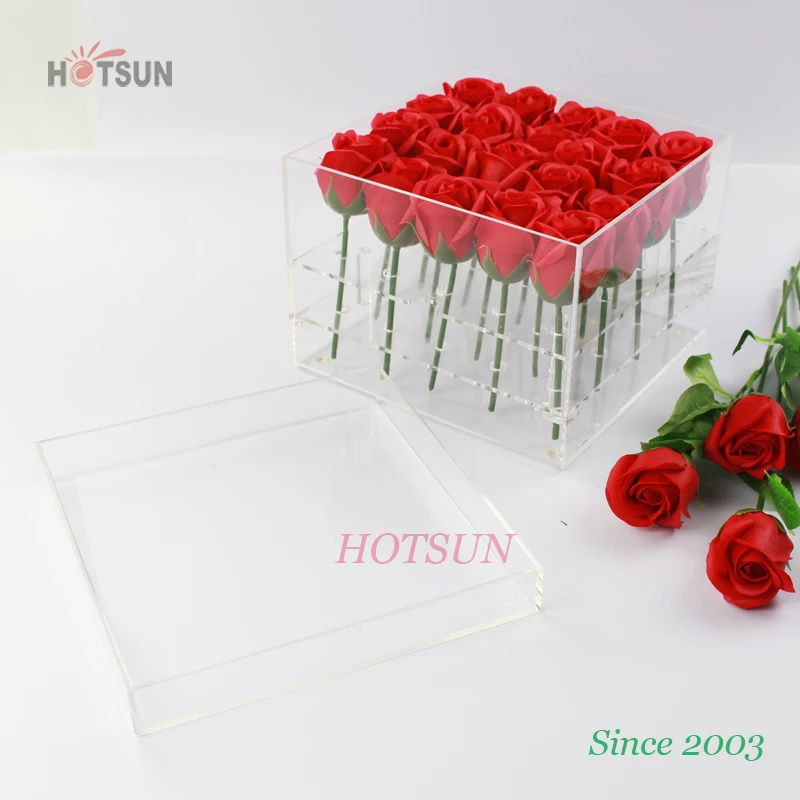 20PCS Rose Box Clear Plastic Flower Storage Box with Lid Waterproof Clear Acrylic Flower Box