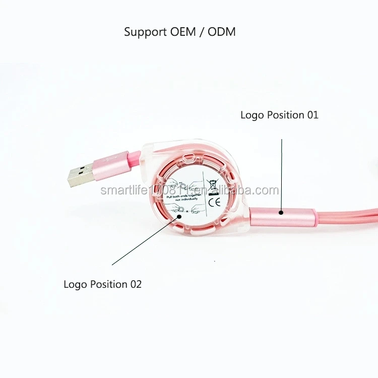 Sales promotion round retractable charger cable - ANKUX.COM