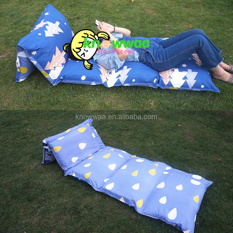Large Folding Rectangle Floor Sleeping Cushions Pillow Back
