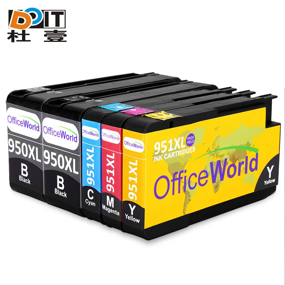 Compatible Ink cartridge for hp 950 951 950xl 951xl for hp Officejet Pro 8600 Pro 8100 251dw/276dw printers with chip with ink