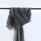 Latest black and gray soft crinkle polyester men s scarves