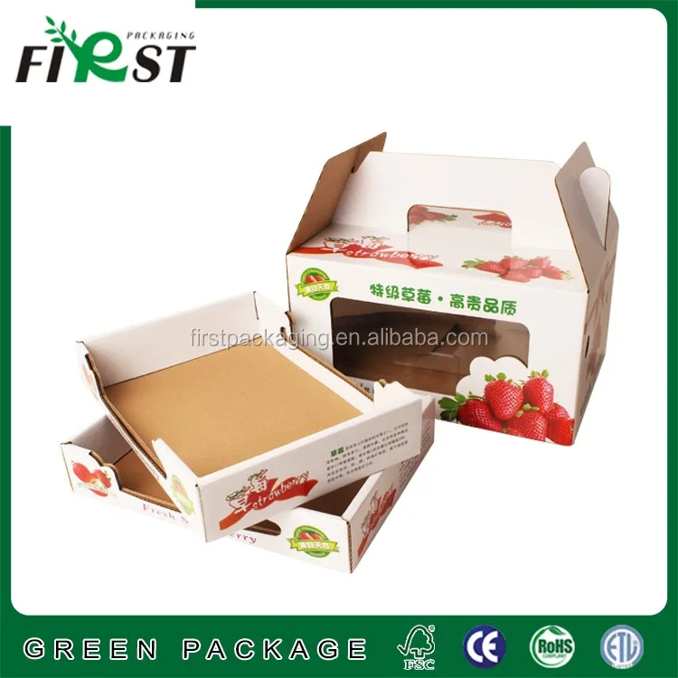corrugated board paper fruit gift box packaging box with window