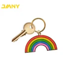 Free Design Service Cheap Customized Meta Rainbow Hard Enamel Metal Keychains for Sale