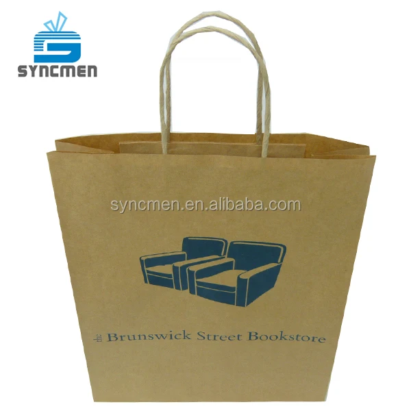 general logo printed book stationery kraft paper carry bag