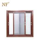 Tempered glass sliding patio door with blinds