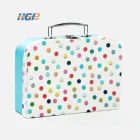 Custom made cheap cardboard paper suitcase set child suitcase box with handles