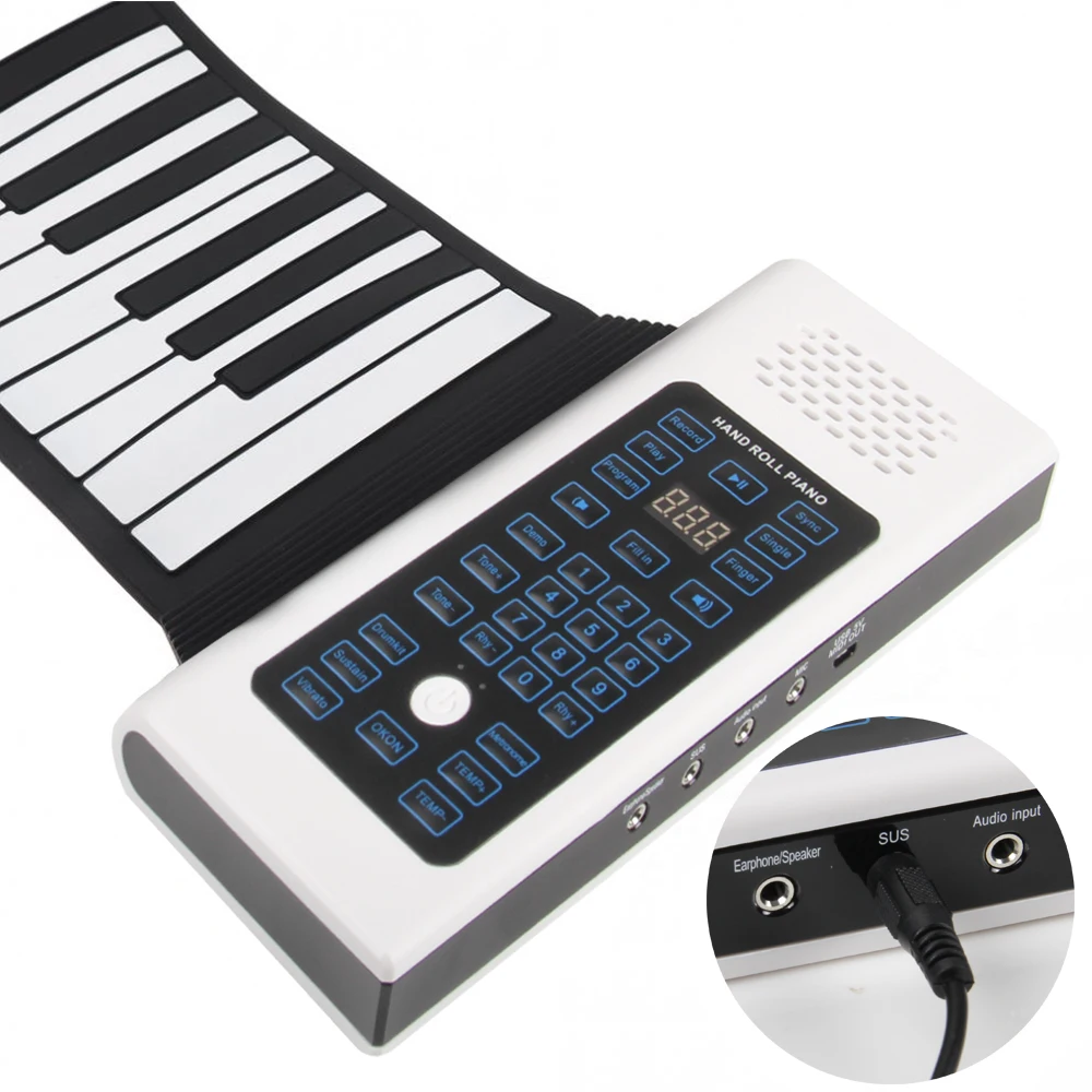 Portable Bluetooth 61 Keys Electronic Roll Up Piano with Built-in Speaker for Children Kids, Black
Portable Bluetooth 61 Keys Electronic Roll Up Piano with Built-in Speaker for Children Kids, Black
