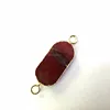 PC1656 Gold Plated Jewelry Findings Oval Brown Jasper Connectors With Two Bails For Bracelet