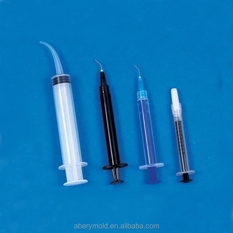 syringe oral dental injection mold color plastic dental oral needle teeth clearing mold