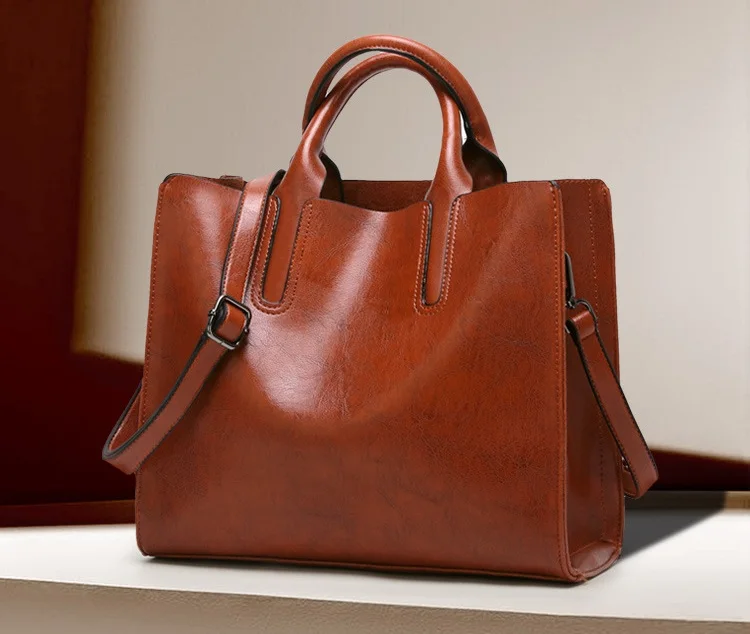 MJ Women Shoulder Bag PU Leather Women's Hot Sale Handbag Tote Bag Leather Crossbody Messenger Bags for Girls Solid Big Capacity (1)