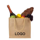 Cheap Wholesale Portable reusable recyclable custom logo printed hemp canvas lunch jute tote bag