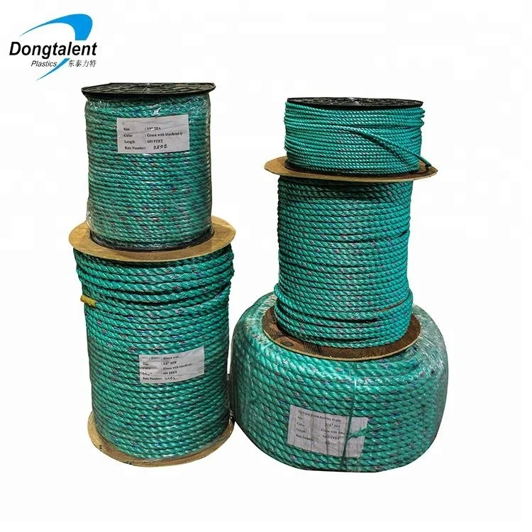 green 3/4 strands recycle pp pe twisted sea grass rope