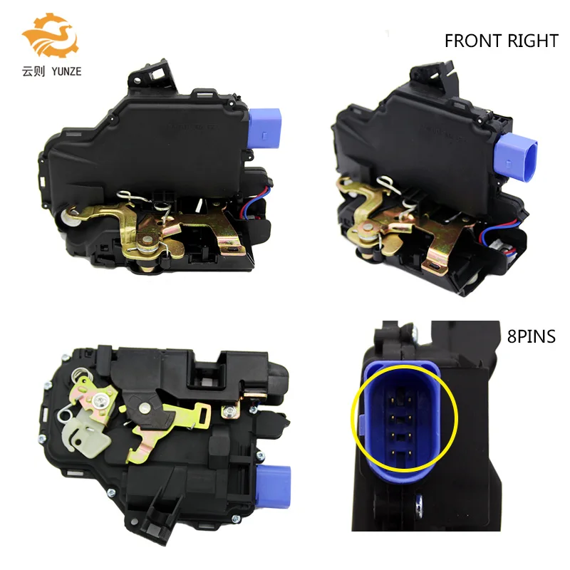 SKODA OCTAVIA FRONT RIGHT CENTRAL DOOR LOCK MECHANISM 96/>10 *NEW* 8 PIN