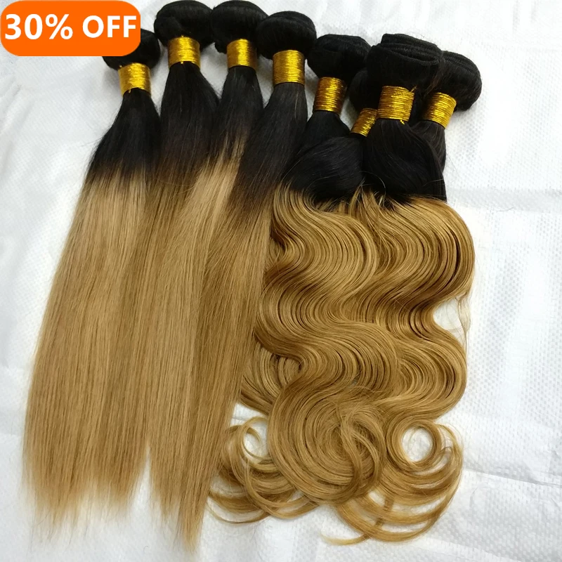 Letsfly On sale 10pcs hair wholesale 2 tones Ombre Brazilian T1B/27 blonde Straight body wave remy Human Hair Extensions
Letsfly On sale 10pcs hair wholesale 2 tones Ombre Brazilian T1B/27 blonde Straight body wave remy Human Hair Extensions