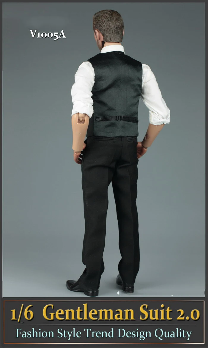 MagiDeal 1 6 Male Grey Gentleman Anzug für 12 Zoll Action Figur Zubehör 