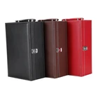Luxury leather wine box packing box for two bottles leather wine carrier