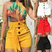 

or40029a 2019 new styles slim high waist belt women beach shorts