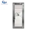 Cheap Emergency escape exit interior fire rated stainless steel door with big glass insert