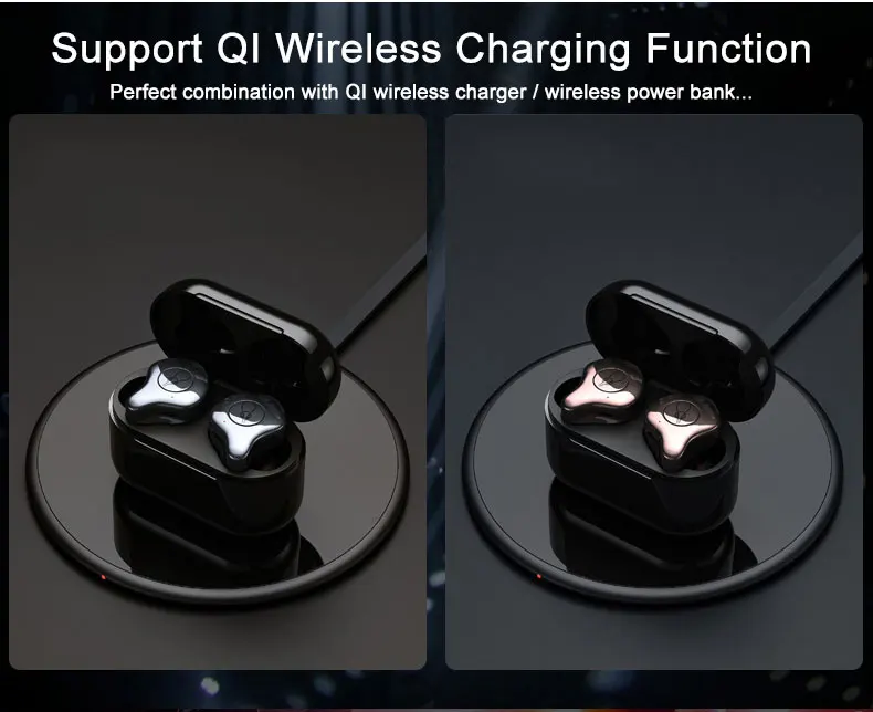 New Sabbat E12 Stereo TWS Bluetooth Earbuds Wireless Headsets Headphone Support Wireless Charging - ANKUX.COM