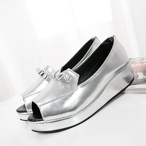 Fashion Brand Womens Creepers Faux Leather Peep Toe Womens Flats Bowtie Casual Comofort Ladies Shoes Wholesales