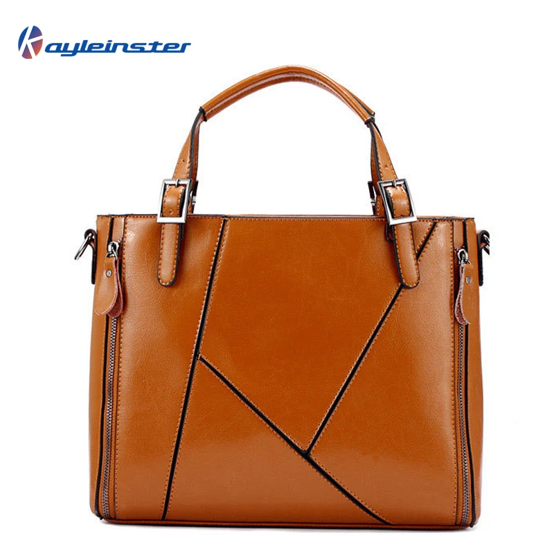 HOT 2015 100% Guaranteed Genuine Leather Women Handbag Fashion Brand Leather Shoulder Bag Geometries Patchwork Women Bag Tote