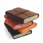 LOGO customized colorful travel journal real leather notepad with elastic