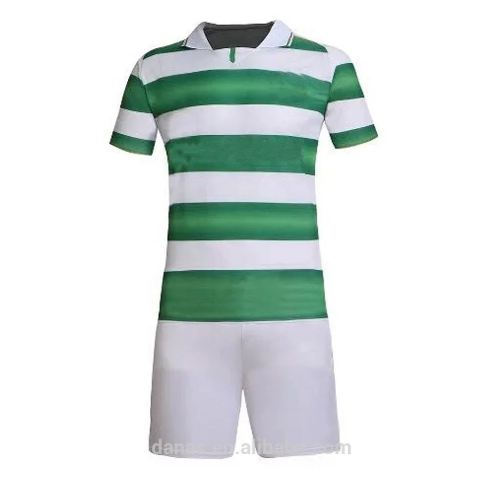 New Big Size Green And White Stripes Sublimation Soccer Jersey