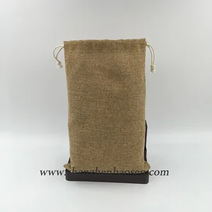 natural hemp drawstring linen bags for packaging, jute bag for