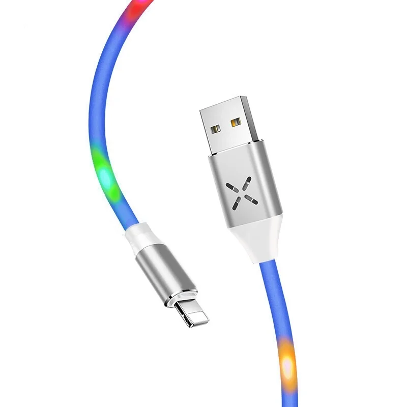 Volume Control Dance LED Light Flash Cable Data Sync 2A Fast Charging USB Cable - ANKUX.COM