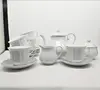 White Porcelain Embossed Wholesale Tea Sets