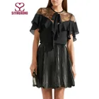 Custom black chiffon lace summer women blouse