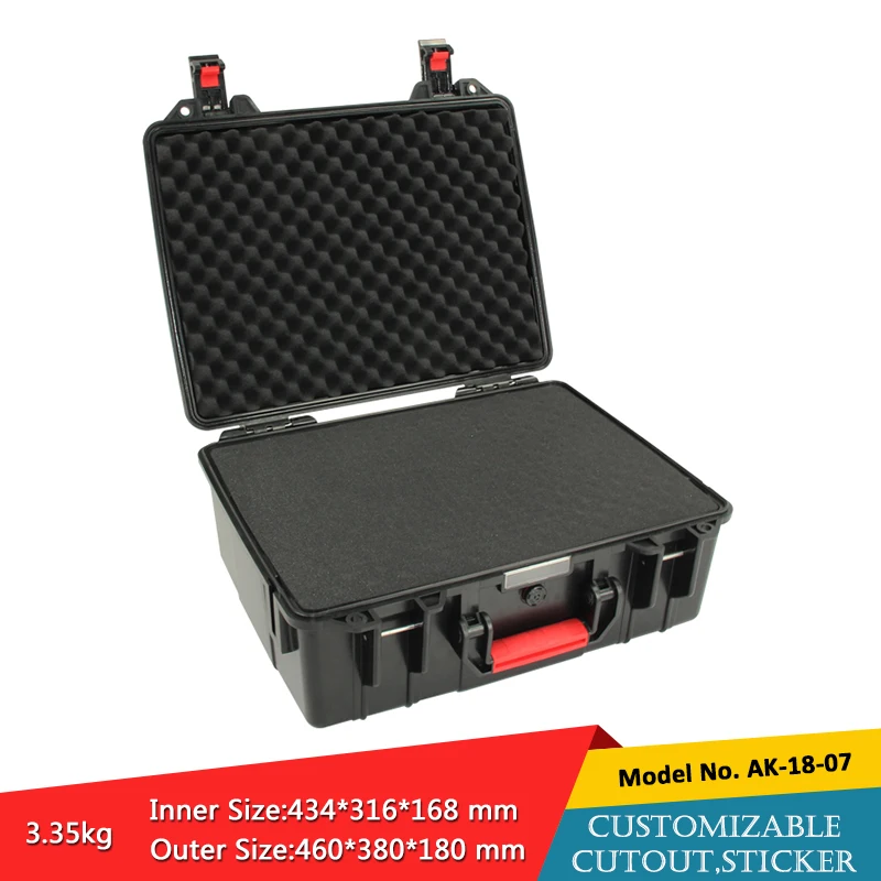 szomk waterproof ABS plastic equipment case with handle plastic intrument case with foam (3)