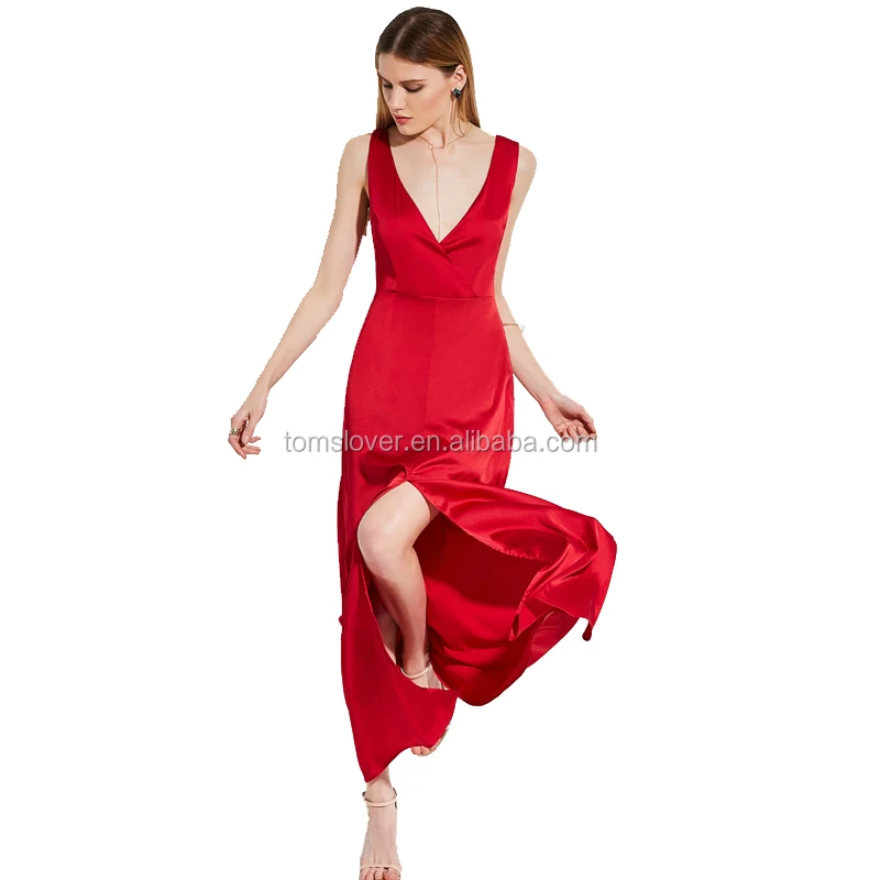 OEM Fashion Latest Design Silk Satin Dress Styles Womens Solid Red Sexy Sleeveless Backless High Split Maxi Silk Evening Dress, Red maxi silk evening dress
OEM Fashion Latest Design Silk Satin Dress Styles Womens Solid Red Sexy Sleeveless Backless High Split Maxi Silk Evening Dress, Red maxi silk evening dress