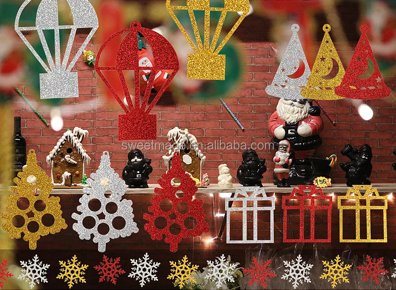 silver hanging glitter paper for christmas party birthday