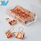 Special fashion rose golden binder clip steel material 19mm money clip paper clips,12pcs/box