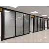 Wood partition glass partion with blinds high quality factory direct price wall partition modern design room divider aluminium