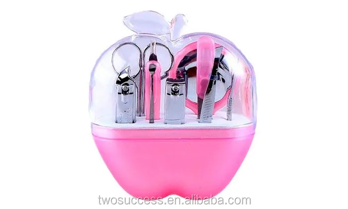 Wholesale Creative Gifts 9pcs Plastic Apple Manicure Tool Sets