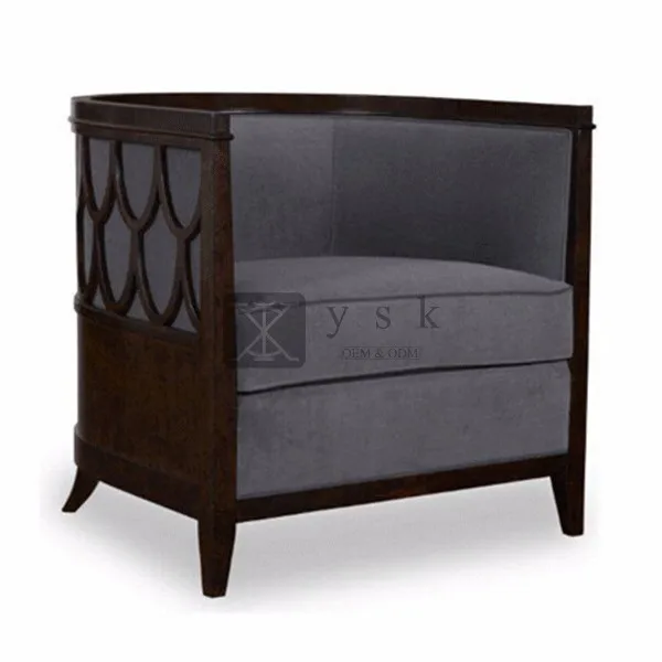 Solid Wood Furniture Hotel Lobby Hall Modern Sofa Chair Design