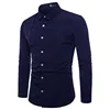 KC047 Men's casual business knit long-sleeved slim fit custom dress shirt in stock /OEM Custom