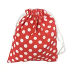 Cotton red fabric point printing cotton drawstring bag
