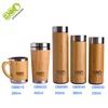 Personalized Stocked no minimum 2018 new design double wall stainless steel wood beer mug