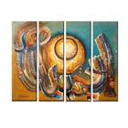 Decorative Wall Hanging Art 4 Panel Set Islamic Oil Painting