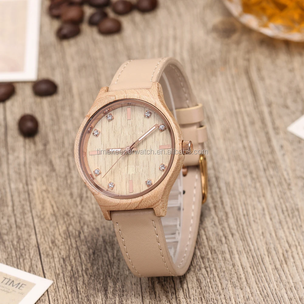 2018 new product ladies watch wooden bracelet watch