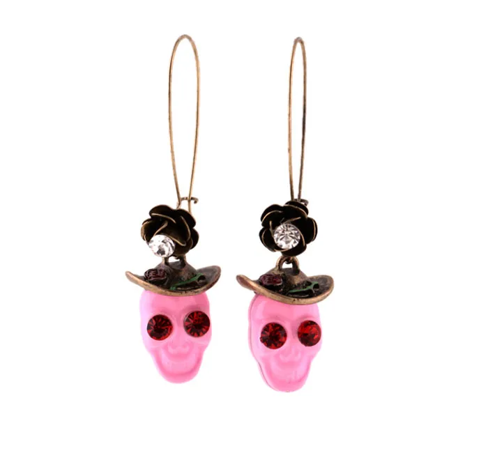 ed00124 Gothic Style Vintage Gold Plated Siam Crystal Rose Flower Hat Pink Skull Skeleton Earrings
ed00124 Gothic Style Vintage Gold Plated Siam Crystal Rose Flower Hat Pink Skull Skeleton Earrings